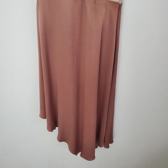 Anthropologie Women's Dress 14 Pink Asymmetrical One Shoulder Faux Leather - Picture 4 of 13
